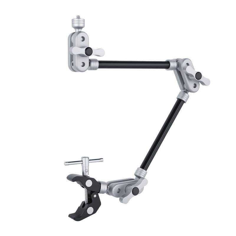 UTEBIT 22" Magic Arm w Clamp Mount, Desk Camera Mount Articulating Friction Boom w Arm 1/4" Thread Adapter, Overhead Desk Phone Mount for Video Light Webcam Microphone Action Camera Content Creators