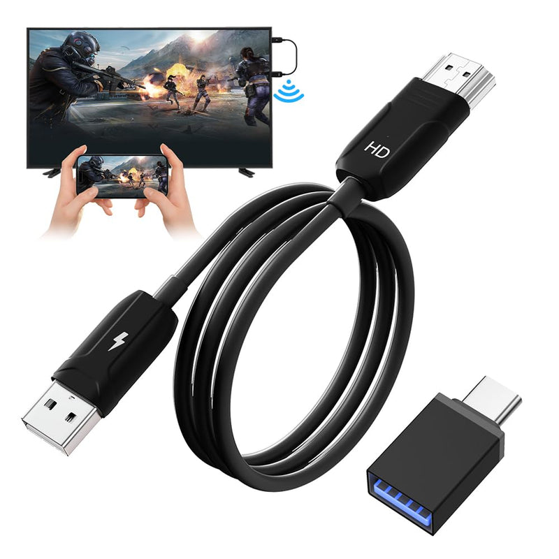 [AUSTRALIA] - Wireless HDMI Mirroing Adapter/Cable/dongle,Streaming Stick,Wireless Display Adapter Extender Streaming Video/Audio to TV/Projector/Monitor,Suitable for iPhone/iPad/MacBook/Smartphone/Notebook Black 