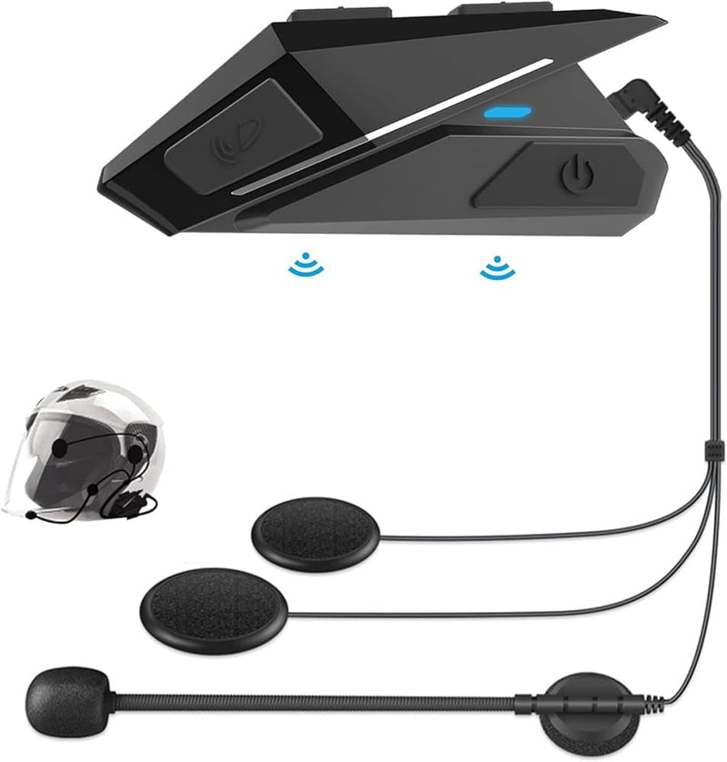 Motorcycle Bluetooth Headset, DSP Noise Cancelling Helmet Speakers | HD Stereo Helmet Speakers, Bluetooth 5.0 Motorbike Communication Headset, 18H Playtime for Motorcycle, Skiing, Cycling