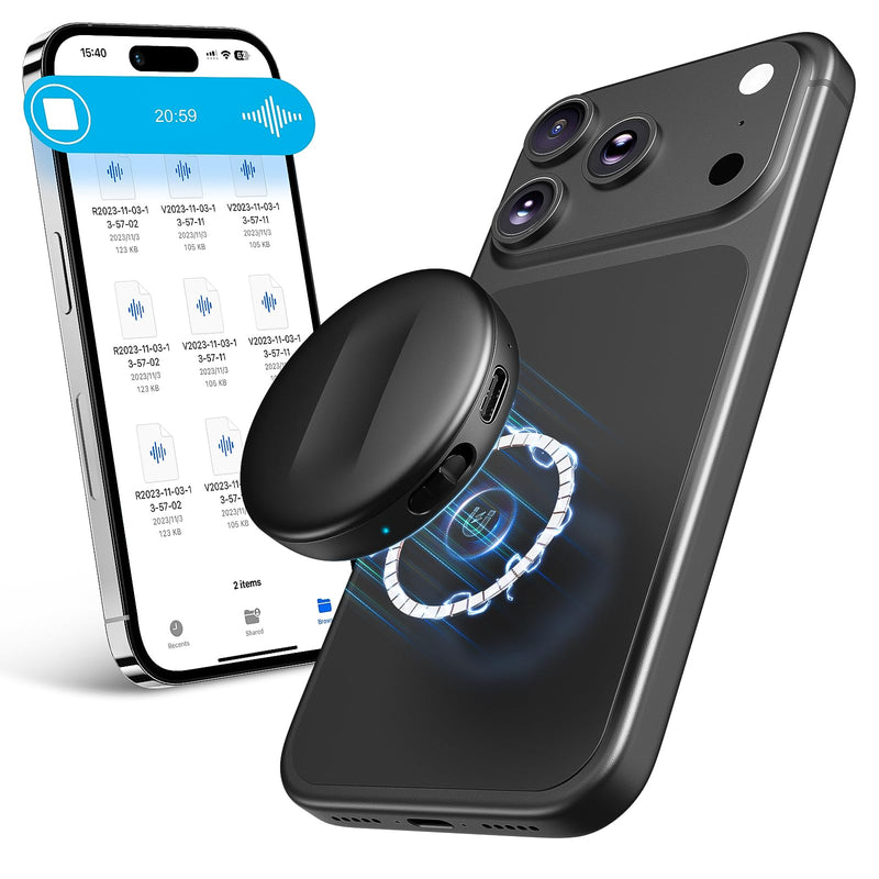 [AUSTRALIA] - 128GB Natesukii Magnetic Voice Activated Recorder - 9800Hrs Recording Device with Al-Intelligent Triple Noise Reduction Portable Dictaphone Digital Voice Recorder with Playback for Lecture Meeting 128GB 