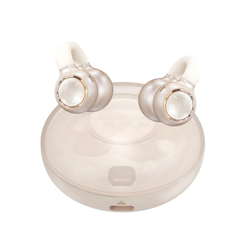 Upgraded Open Ear Earbuds Clip-On Earbuds Comfortable fit & Crystal-Clear Sound, 80H Playtime Bluetooth 5.4 Wireless Headphones for Women Ideal for SmallEars,Sports,Workouts,（Champagne Gold） Champagne Gold