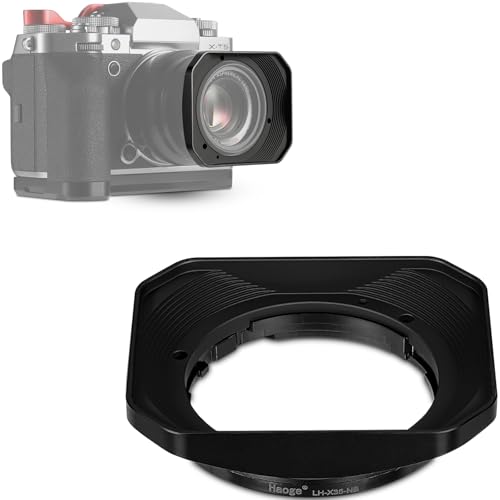Haoge Metal Squaret Lens Hood for Fujifilm XF 35mm F2 R WR, XF 23mm F2 R WR, XC 35mm F2 Lenses, XF35mm f2, XF23mm f2, XC35mm Bayonet Lens Hood Shade, Replaces Fuji LH-XF35-2 Lens Hood Black