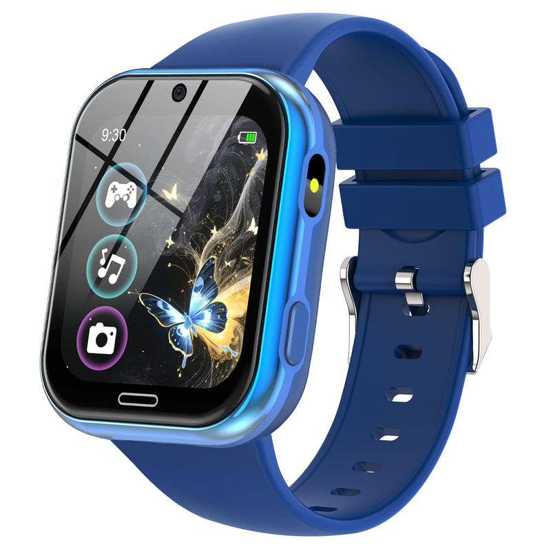 Smart Watch for Kids Suitable for Boys and Girls 4-12 Years with 19 Games Camera Video Music Alarm Clock Audiobook Learn Card Calculator Educational Kids Smartwatch Toys Birthday Idea(Blue)