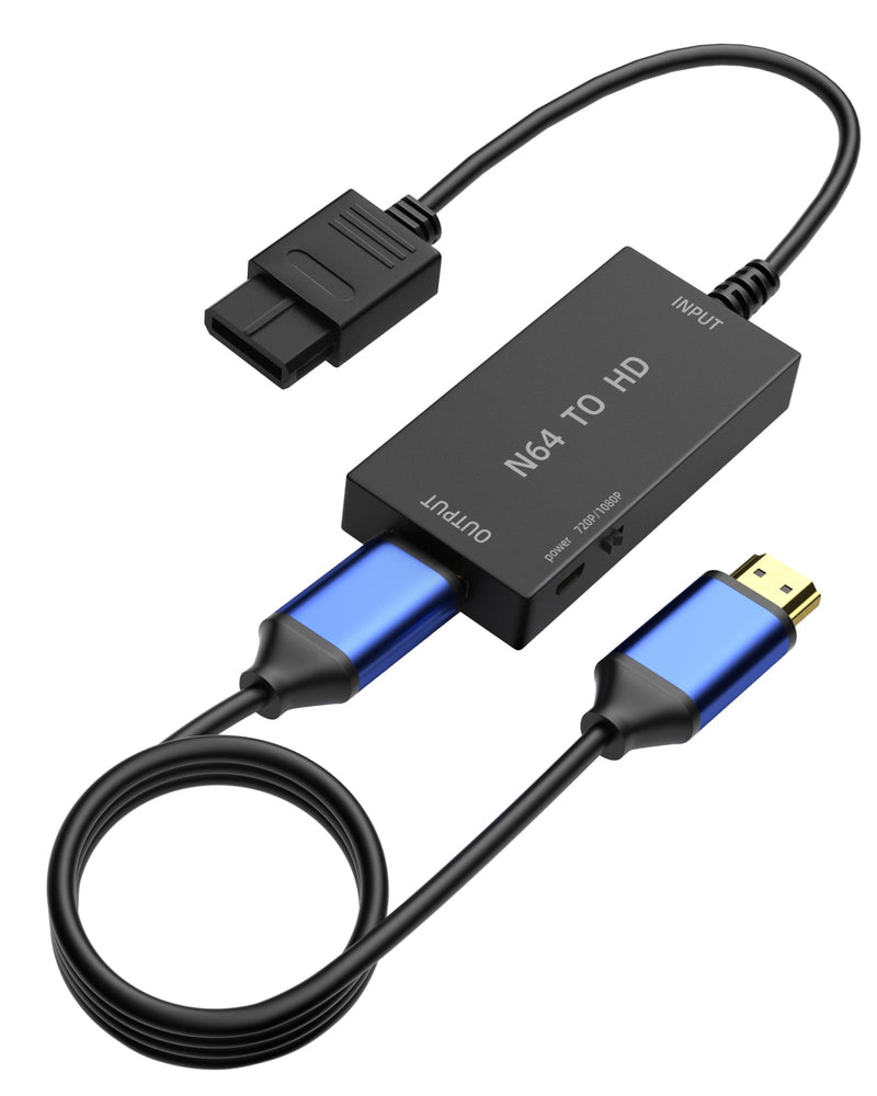 [AUSTRALIA] - HDMI Converter for N64, Gamecube, SFC & SNES – Convert S-Video to HDMI (Cleaner Output Than RCA Composite) – Plug & Play Adapter with 1.5m HDMI Cable, No External Power Required Black 