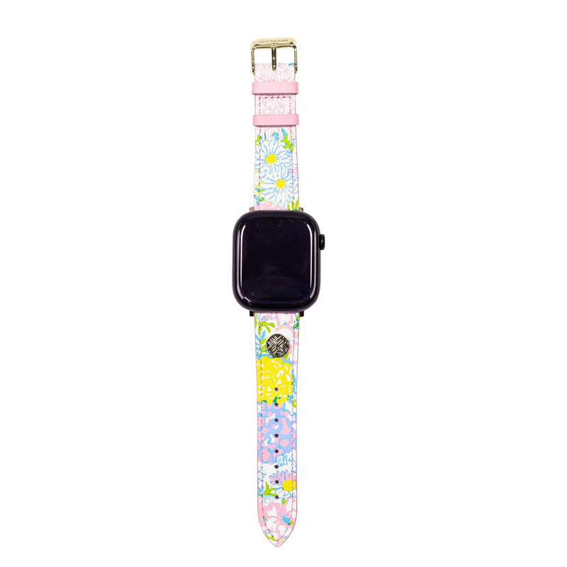 Lilly Pulitzer Silicone Apple Watch Band, Sized to Fit 38, 40, 42, and 48mm Smartwatches, Compatible with Apple Watch Series 1, 2, 3, 4, SE and 6 (Lilly Garden Home)