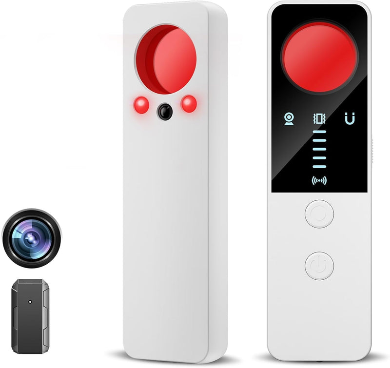 [AUSTRALIA] - Hidden Camera Detector 2025 Anti-Spy Camera Finder with 5 Levels Sensitivity - GPS Tracker Detector - Bug Finder - Emergency Light for Home, Car, Hotel and Office - White 