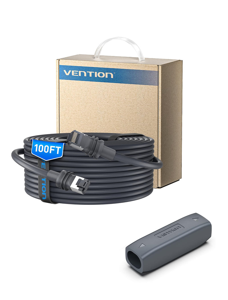 VENTION Starlink Gen 3 Complete Extension Kit: 100ft High-Speed Waterproof Ethernet Cable & IP68 Cable Coupler for Starlink V3/Mini