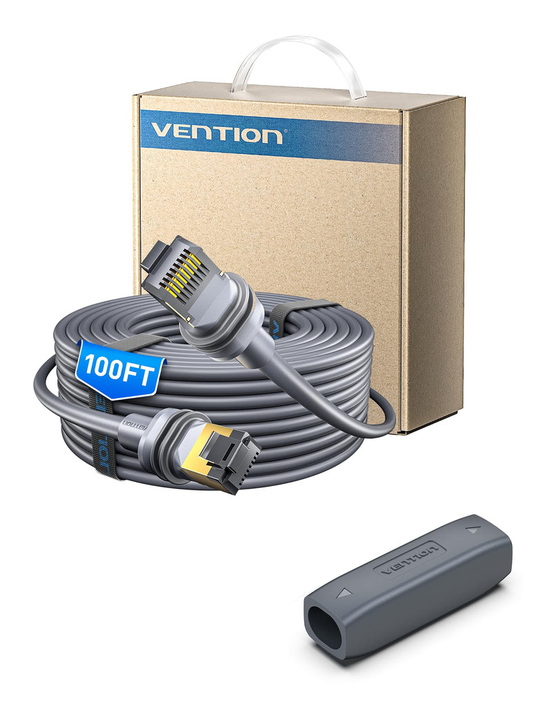 VENTION Starlink Gen 3 Bundle: 100ft Cat 7 Ethernet Cable & IP68 Waterproof Coupler for Max Speed & Reliability