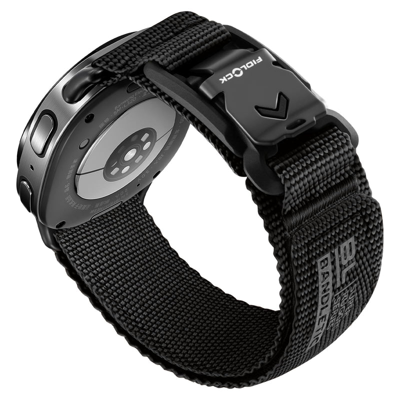 Bandletic Nylon Band Compatible with Samsung Galaxy Watch 9/8/8 Classic | No Gap Comfortable Breathable Soft Replacement Strap for Women Men with Magnetic Fidlock V-Buckle,For Sports & Outdoors Black Large 7.1"-8.5"(180mm-215mm)