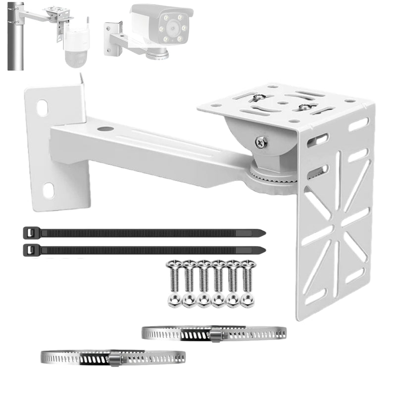 [AUSTRALIA] - 11.8" Heavy Duty Pole Mount Camera Bracket - 2 Stainless Steel Hose Clamps & L - Adapter, Indoor Outdoor for Small Business & Home CAM-MNT-11.8IN-PM-STD 