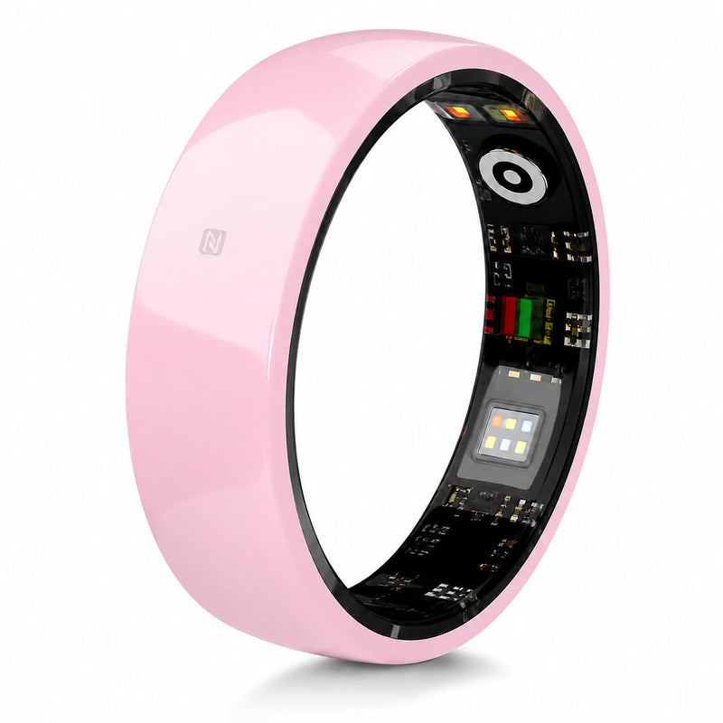 Smart Ring for Women and Men, Sleep & Fitness Tracker, NFC, Pink Size 8 | Screen-free ceramic smart ring for sleep, activity, heart-rate and blood-oxygen trends, with NFC and 3–5 day battery life. #8