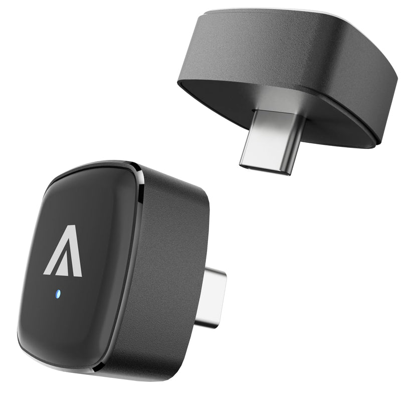 D7 Mini USB C Wireless CarPlay Android Auto Adapter 2in1 Alloy Shell | Plug & Play Low Latency Car Play Dongle, Compatible with 2016+ OEM Wired CarPlay/Android Auto Car for iPhone & Android Phones USB-C