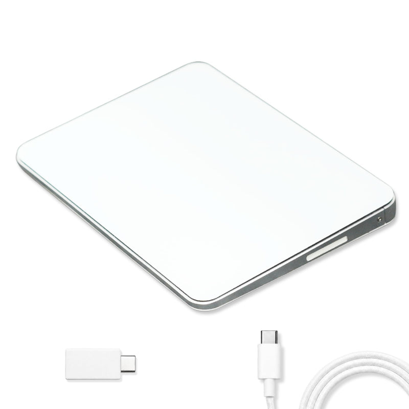 Macally Wired & Wireless Trackpad for Mac - Multi Gesture Touchpad - USB C | Full Multi-gesture macOS control, large glass surface, 2.4G wireless or wired USB-C use, rechargeable 1000 mAh battery