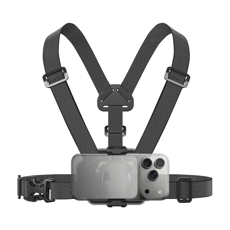 Adjustable Phone Chest Mount Harness Strap Moblie Phone Holder Mount for Recording Bike/Kayak/Fishing/Skateboard POV/VLOG Compatible with iPhone 17/16/15/14/13 Pro Max, Samsung and More