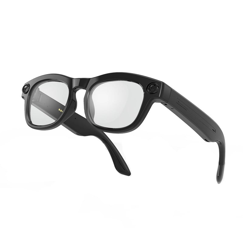 AI Smart Camera Glasses Bluetooth Real Time 130+ Language Translation Eye Glasses 1080P Video Recording Open Ear Audio Handsfree Eyewear with 16GB Storage for Office Work Computer Travel Vlog Clear