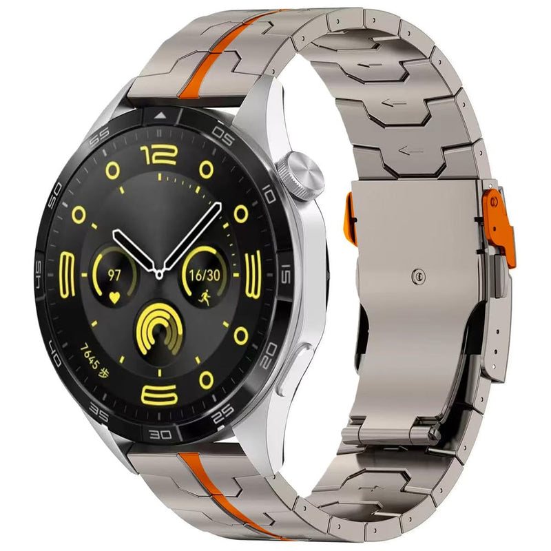 Titanium Watch Metal Strap Compatible with Huawei Watch GT6/GT6 Pro/GT5 46mm, 22mm Metal Band for Huawei GT4/3 46mm/ 3 Pro 46mm,GT 2e/Active/Classic/2 Pro/46mm/Sport/Elegant titanium orange