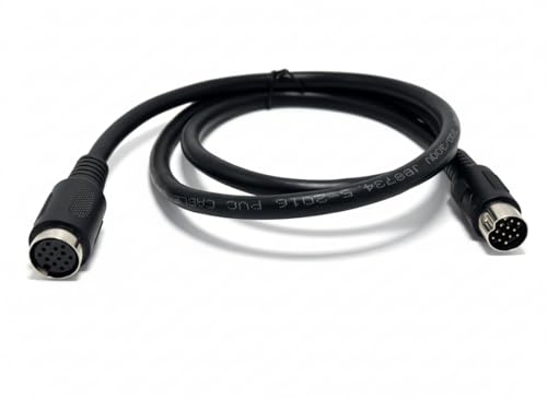 DIN 13-Pin to DIN 13-Pin Extension Cable, High-Speed Video Power Cord for Reversing Camera, Truck & RV (Male to Female, 1 Meter) Male to Female