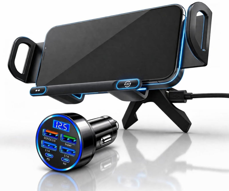 Wireless Car Charger Mount, Auto-Clamping Phone Holder with Fast Charging – Wireless Cell Phone Charging Car Mount for iPhone & Android (Air Vent Mount) Air Vent Mount