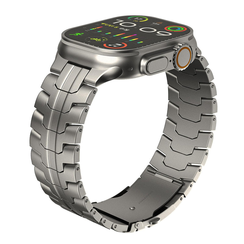 Titanium Band - Lightweight& Scratch-Resistant TA1 Titanium, Adjustable Replacement Strap with Folding Clasp, Compatible with Apple Watch 41mm 42mm