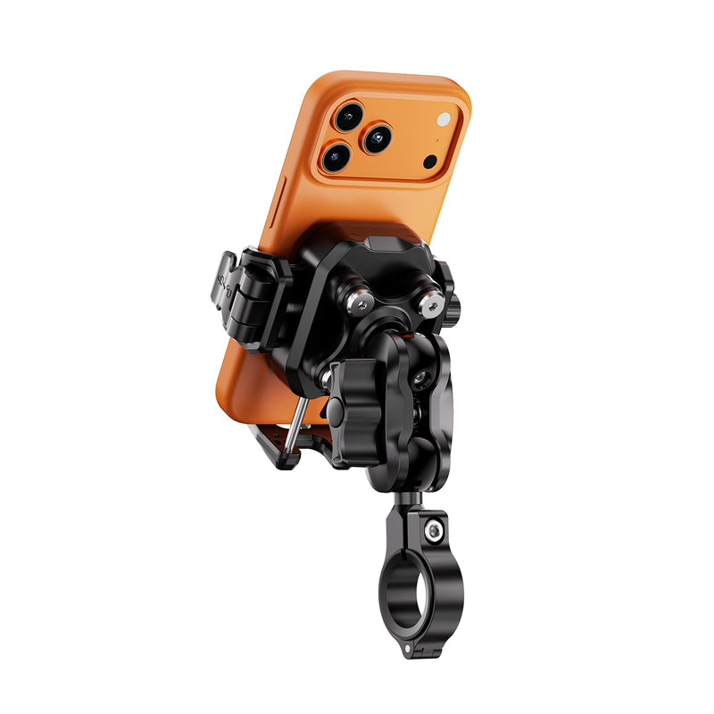 Kewig Anti-Theft Motorcycle Phone Mount with Vibration Dampener | Camera Friendly Bike Handlebar Phone Holder for Bicycle Scooter ATV, Adjustable Size Fit for 5.4-7.2" Cellphone M33-C1