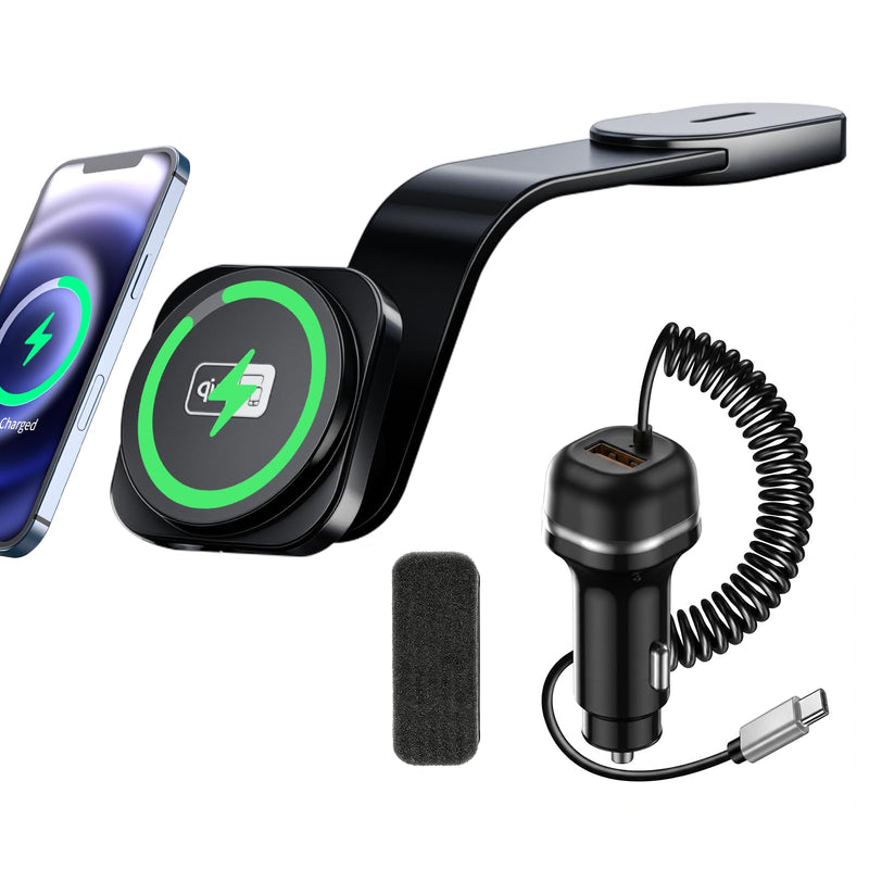 Spedal Qi2 15W Magnetic Car Charger Mount, for MagSafe-Compatible Car Phone Holder with Strong Magnet, 360° Adjustable Wireless Charging Mount for iPhone 16/15/14/13/12