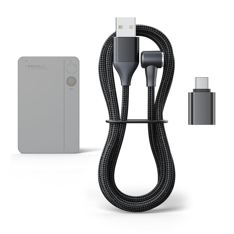 AI Voice Recorder Replacement Accessories for Recording & Transcription 2ft Connector Cord & OTG Adapter