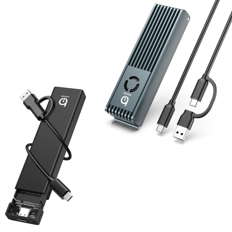 M.2 NVMe SSD Enclosure, Tool-Free Installation and SSD Enclosure with Cooling Fan, Tool-Free Installation,Full Aluminum Alloy, Sandwich Style Design