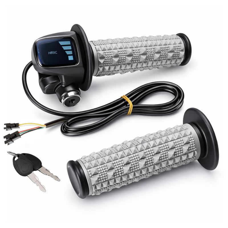 [AUSTRALIA] - Full Twist Throttle Fits for Ridstar Q20, 48V True Plug and Play Taper Handles Ebike Throttle 3 Pin Easy Installation, LCD Display with Key Lock, Throttle Grips for Ebike Motorcycle Scooter Modern 