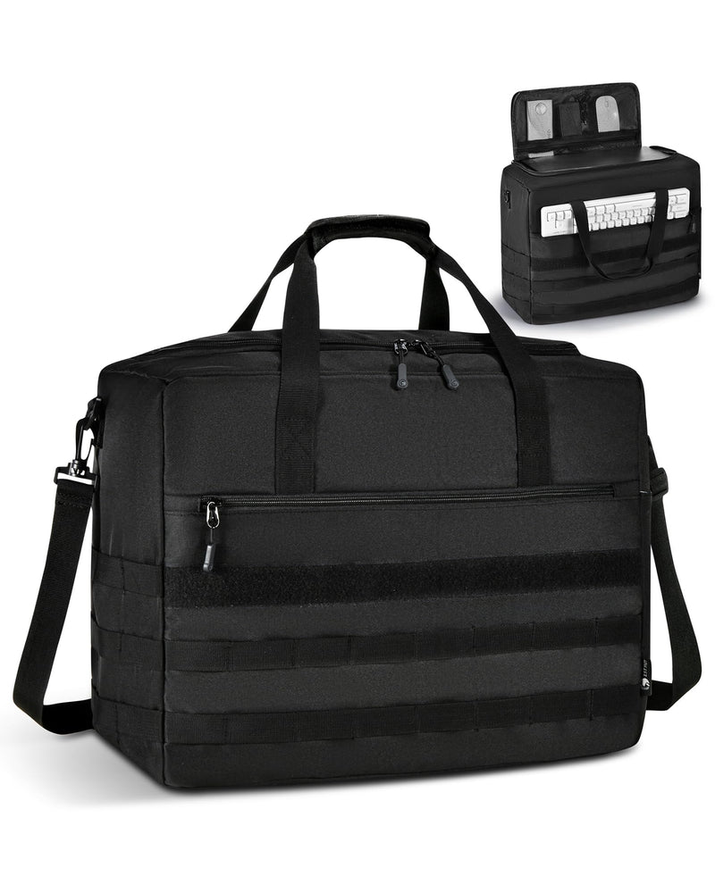 Micro Computer Desktop Tower Carrying Case Compatible with Mini-ITX,18x14x8 Travel Storage Bag for PC's Box Moving, Keyboard, Mouse and Accessories,Black Black Medium