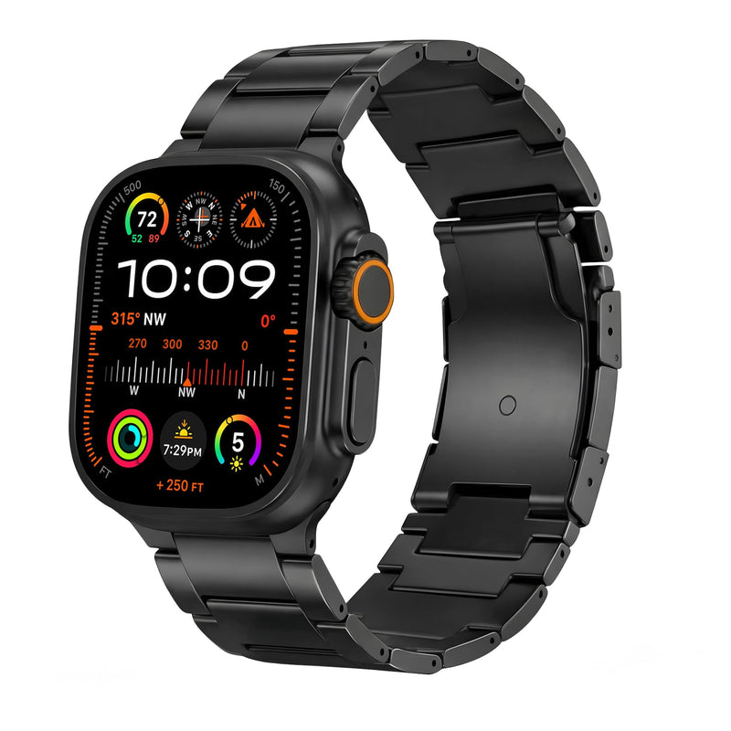 Titanium Watch Band for Apple Watch Ultra 3, Ultra 2, Ultra 1 (49mm) - Durable Lightweight Waterproof & Scratch Resistant Metal Watch Band Strap with Adjustable Secure Clasp Black Titanium