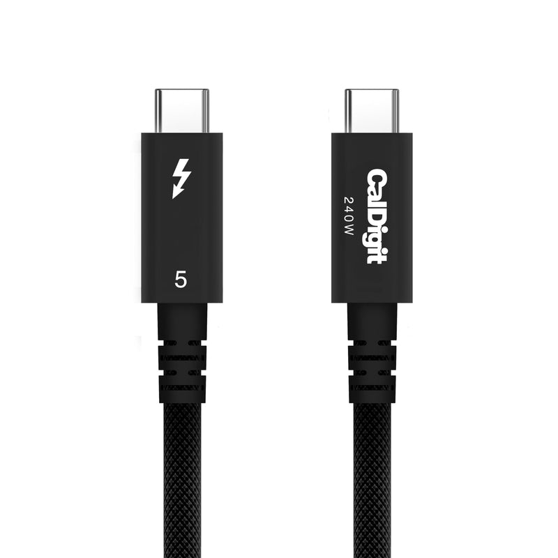 CalDigit Thunderbolt 5 Pro Braided Cable - 120Gbps 240W Power Delivery, Compatible with Thunderbolt 3, 4, USB4 Type C, MacBook Pro, iMac, iPhone 17 Max, Black (1m/3.28ft/39.37") 39.37 Inches