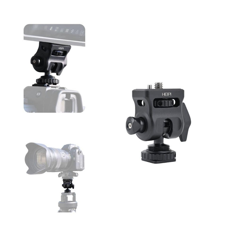 [AUSTRALIA] - HEIPI Field Monitor Mount with Cold Shoe Mount Swivel 360° and Tilt 180°, Holder for Camera Monitor Mount, LED, Flash and Video Shooting Photography Accessories, Max Load Capacity 7.7lbs 