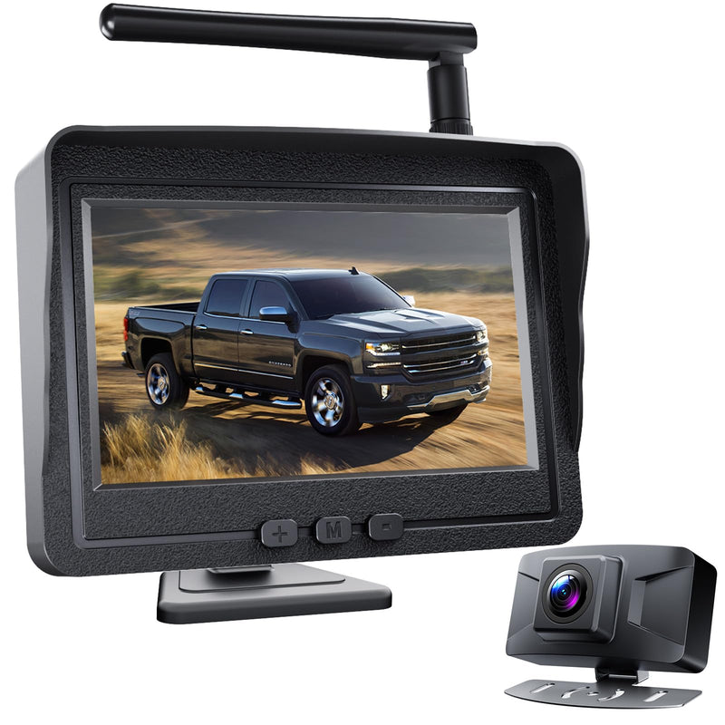 Wireless Backup Camera System Kit, Rear View Monitor with Camera | Waterproof Night Vision Reverse Cam 1080P HD Parking Camera Set for Car Pickup Truck RV Camper Van 4.3 Inch Wireless