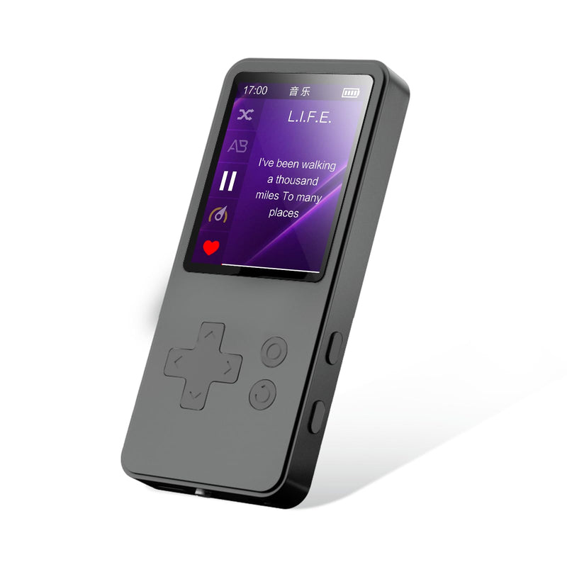 [AUSTRALIA] - 32GB MP3 Player with Bluetooth 5.2, 1.8 inch Screen Portable Music Player for Kids, with Built-in HD Speaker, FM Radio, HiFi Sound, Voice Recorder, Supports Expanded Up to 256GB(Gary) Gary 32GB 