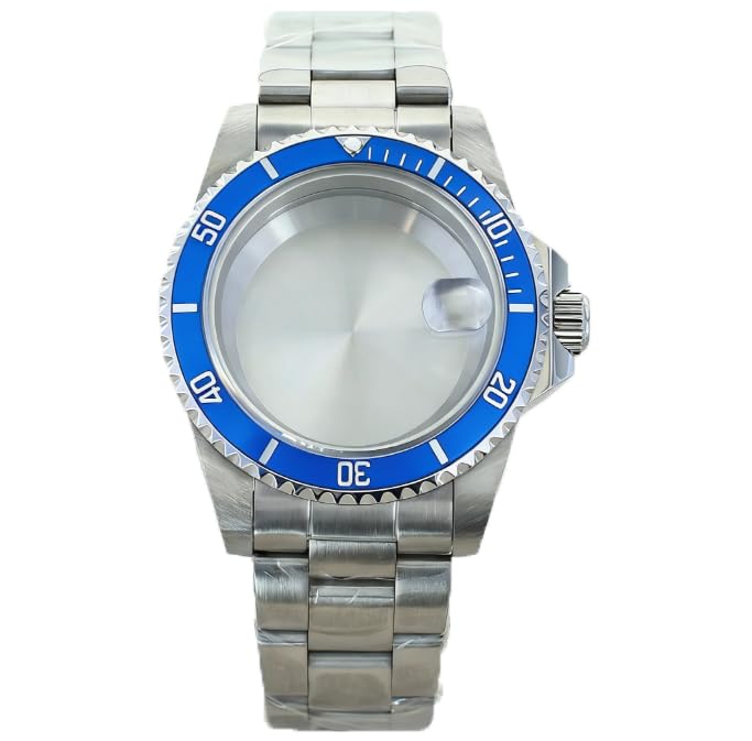 Watch Case with Band for Seiko NH35, Blue Bezel Diver Style Case Set, 904L Stainless Steel & Sapphire Crystal‌