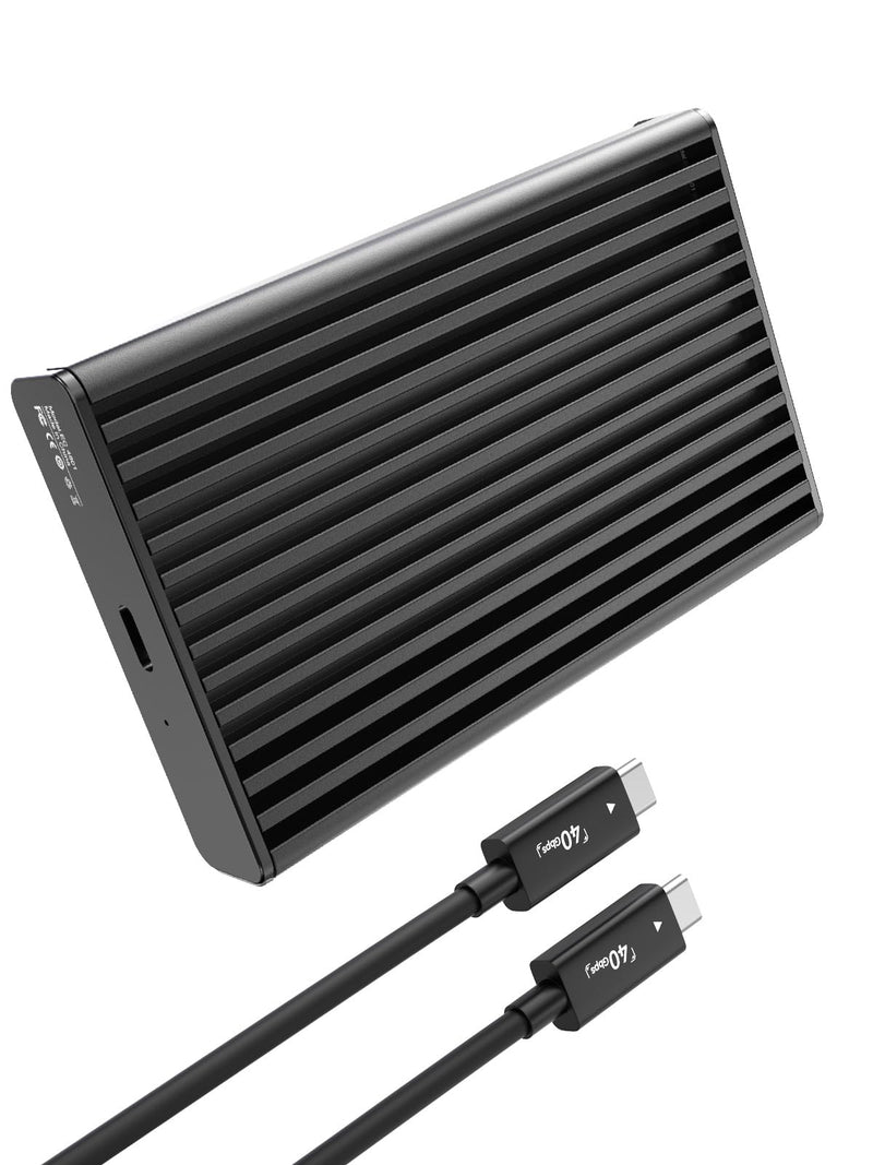 ANYOYO NVMe M.2 SSD Enclosure, 40Gbps NVMe Enclosure Up to 8TB SSD, Tool-Free Aluminum Case with Triple Fins Heat Dissipation, Compatible with Thunderbolt 3/4 & USB4/3.2/3.1/3.0/2.0 M1 M2 Pro/Max Black