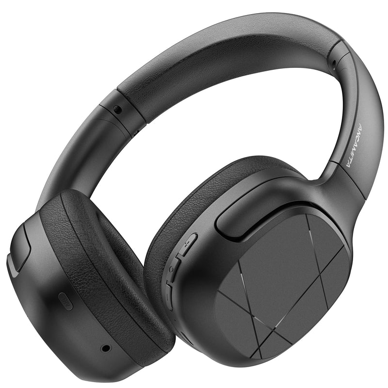 Active Noise Cancelling Headphones, Wireless Over-Ear Bluetooth, HiFi deep bass, Foldable Headphones, Transparent Mode, 50H Long ANC Playtime, Durable Headset for Traveling/Gym Use/Home (Black) Black