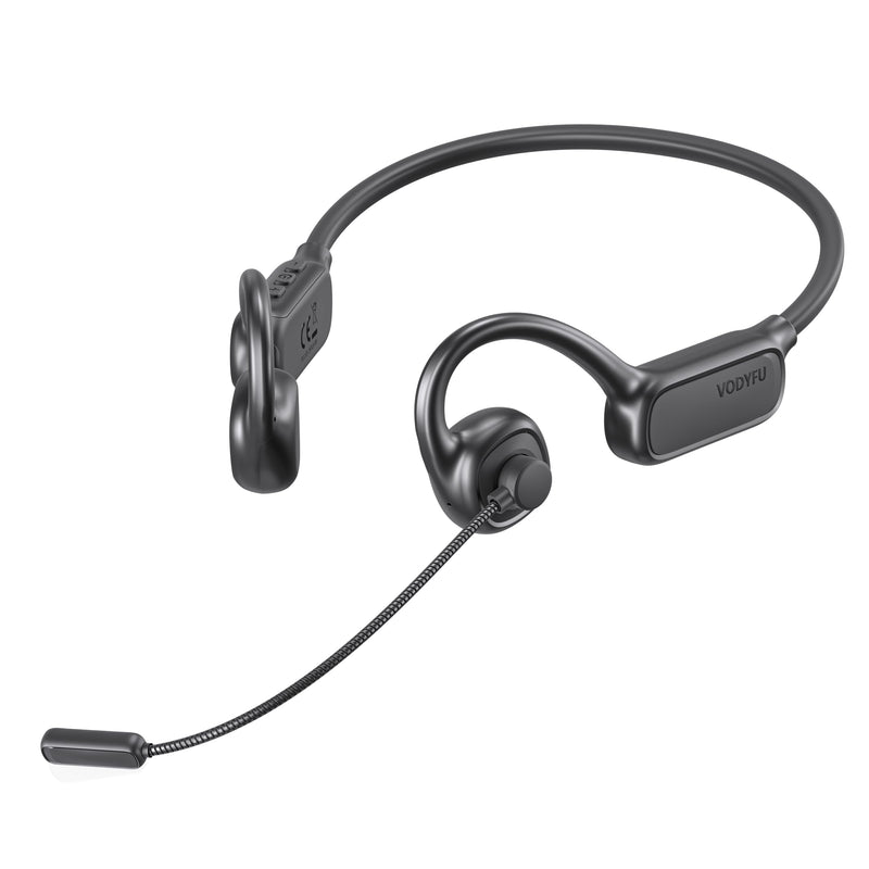 Open Ear Headphones with Mic,20H Bluetooth Headset with Microphone,5.4 Bluetooth Headphones with Noise Cancelling Mic,IPX5 Wireless Headset with Mic for Work,Zoom,Workout, Driving, Call