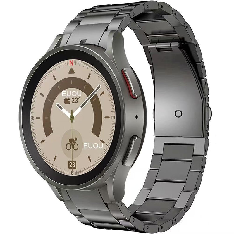 20mm Titanium Bands for Samsung Galaxy Watch 7 Band,No Gap Titanium Metal Adjustable Strap for Galaxy Watch FE/7/6/5/5 Pro/4/6 Classic/4 Classic grey