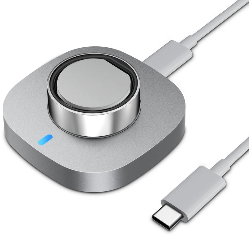Charger Compatible with Ultrahuman Ring/Ring Air-Size 9 | Fast Safe Portable Charging Dock with USB-C Cable,Silver Gray（Not Compatible with Ultrahuman Ring Pro) Size 9