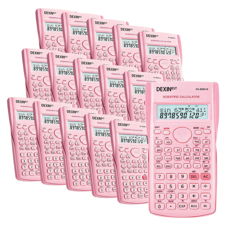 24 Pack Scientific Calculators, 2 Line Engineering Large Display Scientific Calculator Bulk Multi-Function Ideal for Student Teacher Algebra Chemistry Finance Construction Office School Business, Pink