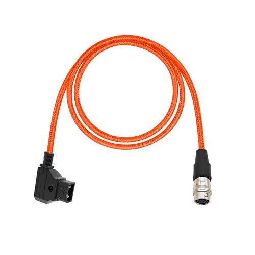 D-Tap Male to Hirose 12-Pin Female Power Cable for B4 2/3” ENG Lens Servo, Compatible with Fujinon, Canon, Nikon, Angenieux, Schneider, V-Mount/Gold Mount Battery Power, 25”