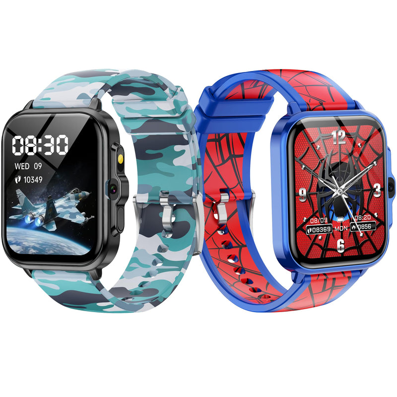 Smart Watch for Kids Boys Age 5-12, Ai Functions Games HD Touch Screen Watches with Video Camera Music Player Pedometer Heart Rate Sleep Tracker Christmas Birthday Gifts for Boys