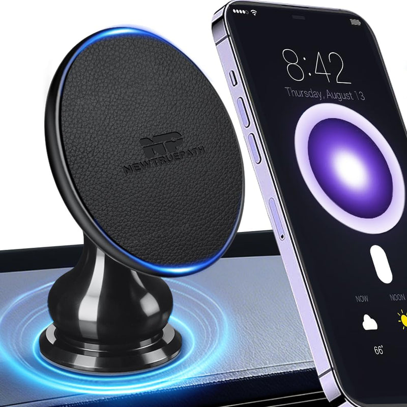 Ultra-Strong Magnetic Phone Holder for Car Dashboard MagSafe 360° Rotation Aluminum Alloy Metal Car Mount Compatible with iPhone 17 Pro Max/16 Smart Phone iPad Tablets Accessories(Black