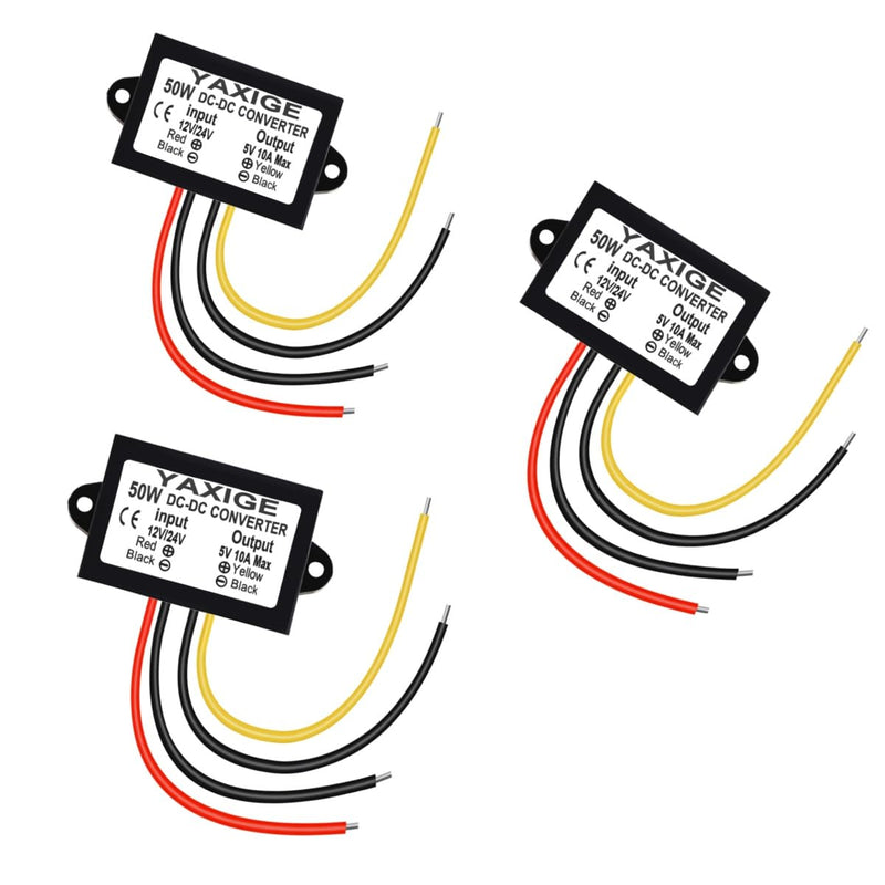 [AUSTRALIA] - 3PCS 12V/24V to 5V 10A 50W Step-Down Converter Regulator Waterproof Step-Down Power Supply Reducer Regulator Voltage Module (10V-32V to 5V, 10A) 12V24V TO 5V 3PCS 