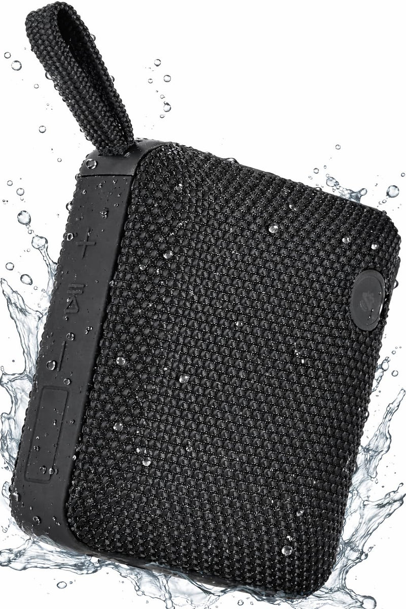 [AUSTRALIA] - BP26 Portable Mini Bluetooth Speaker with FM Radio, IP68 waterproof and dustproof, 5 hours of playtime, TWS Pairing, Bluetooth 5.3, Ultra-Portable speaker for home, outdoor and travel (Black) 