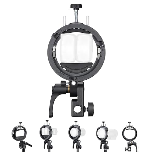Godox S3 Speedlite Bracket, S-Type Bowens Mount Flash Holder, Compact and Lightweight Compatible with Godox V1, V860III, AD200Pro, AD300Pro, AD400Pro, TT350 for Photography and Video Lighting