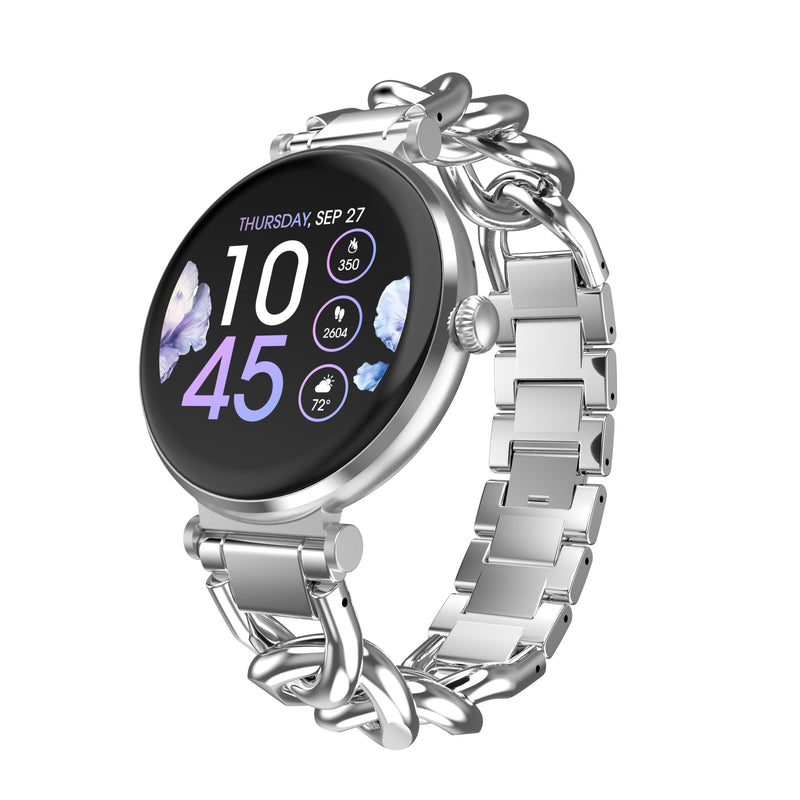 iTouch Bloom Smart Watch for Women, 1.32” AMOLED Display Fitness Tracker with Bluetooth Calling, Heart Rate & Sleep Tracking, 60+ Sports Modes, IP68 Waterproof Smartwatch for Android & iPhone Silver/Silver