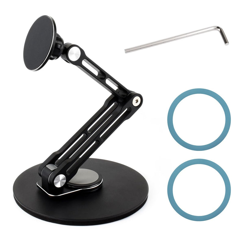 Waveshare Magnetic N52 Neodymium Magnet Portable Monitor Adjustable Stand, Compatible with 4~18.5inch Monitors, Supports Multi-axis Rotation, comes with Magnetic metal rings, Foldable For Easy Storage