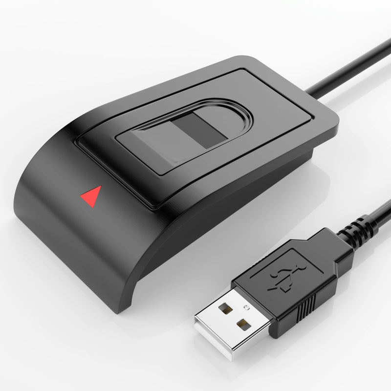 [AUSTRALIA] - USB Fingerprint Reader for Windows 10/11 ONLY, Windows Hello Fingerprint Scanner for PC Login, Match-in-Sensor Security, Plug & Play, 4ft Extension Cable (Not for Mac/Linux) Black 